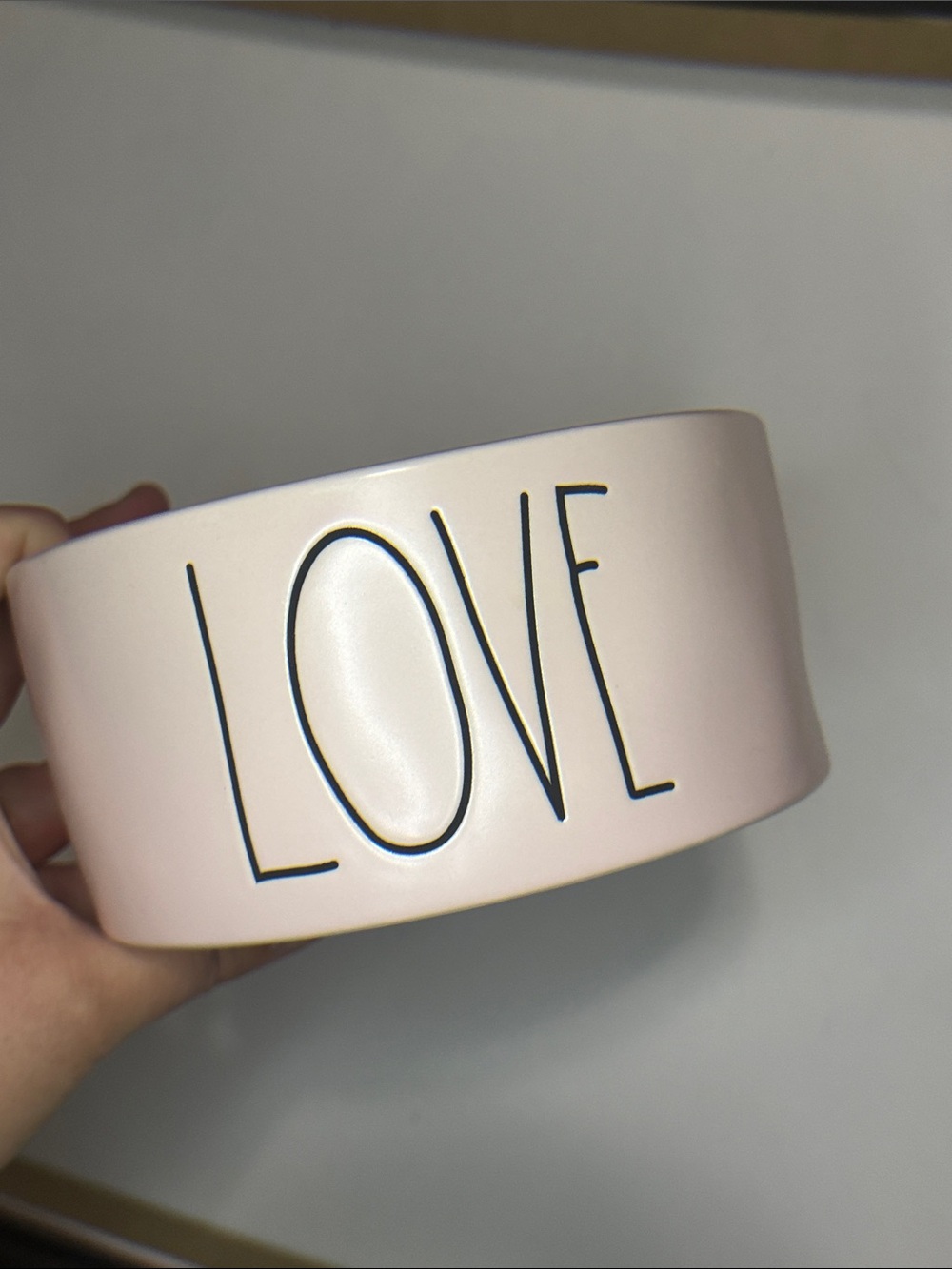 “Love” pink large Rae Dunn dish
